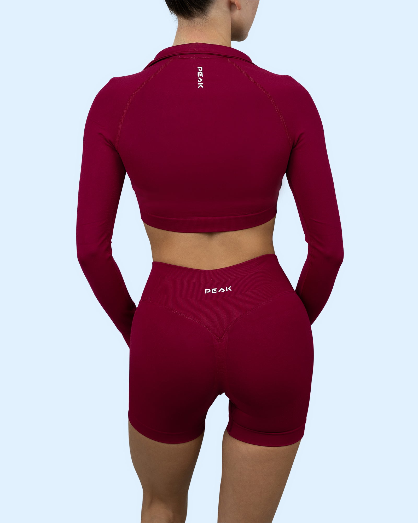 Ember Cropped Zip Top - Ruby